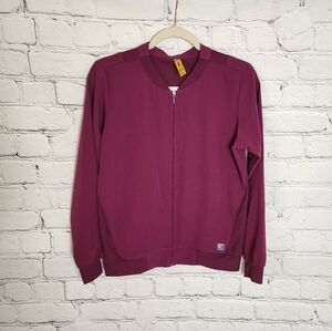 AERO maroon scrub zipup jacket size XS